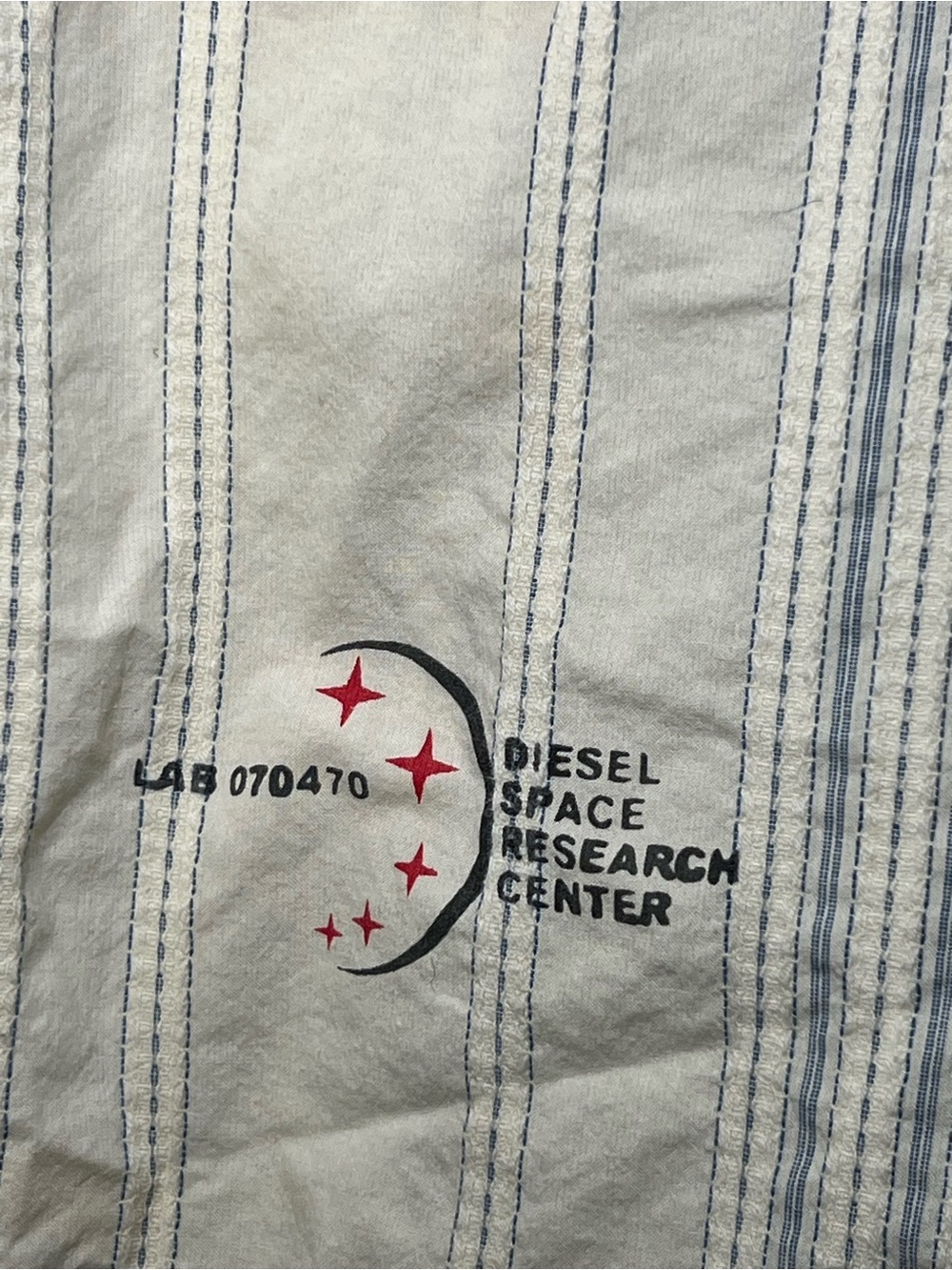 Diesel Space Research Center Yellow Striped Snap Button Shirt XL Y2K Utility - Picture 8 of 15